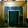 Green marble oak fireplace